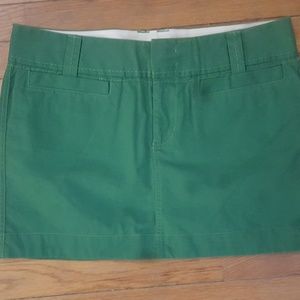 Green twill mini skirt